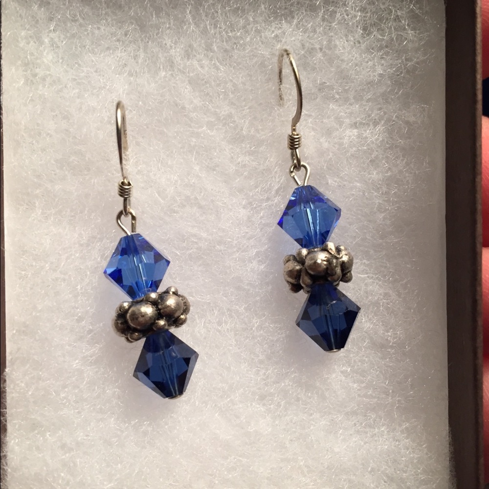 Blue Swarovski Crystal Earrings